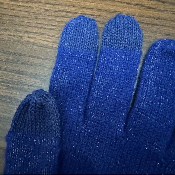 Laundry Shelli Segal Set Wool Gloves and Headband Ear Warmer Royal Blue Metallic - Picture 3 of 14